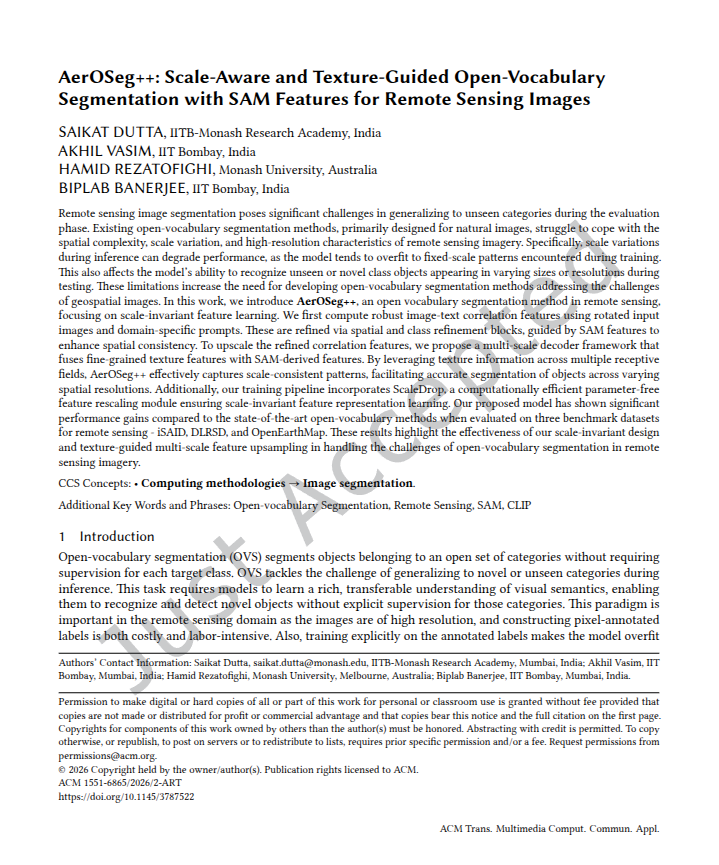 Our work Aeroseg++ published in TOMM. artwork